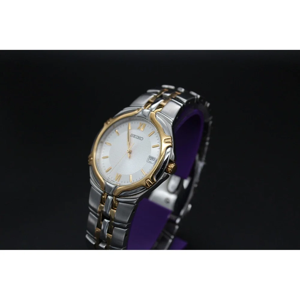Seiko 36mm Two-Tone Dress Watch 7N42-6C10 – Textured Dial – Original Bracelet‎